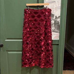 Hyacinth House Ruby Paillette Mona Red Sequin Skirt